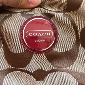 Coach red and tan purse. 13 x 9
